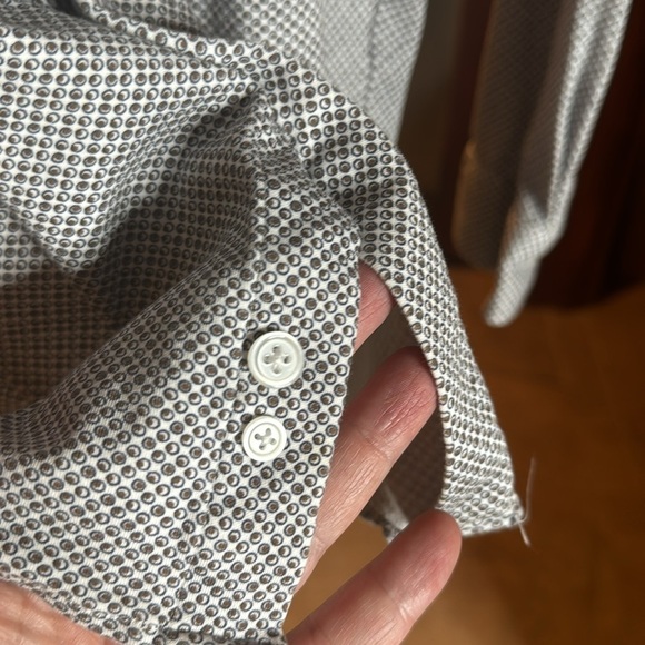 Znt18 Zanetti Cadiz Medallion Print Long Sleeve Trim Fit Shirt 14.5 32/33 Small - Picture 7 of 9